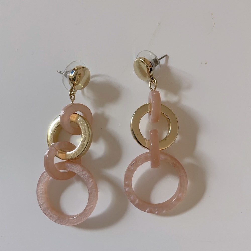 Pink and gold earrings